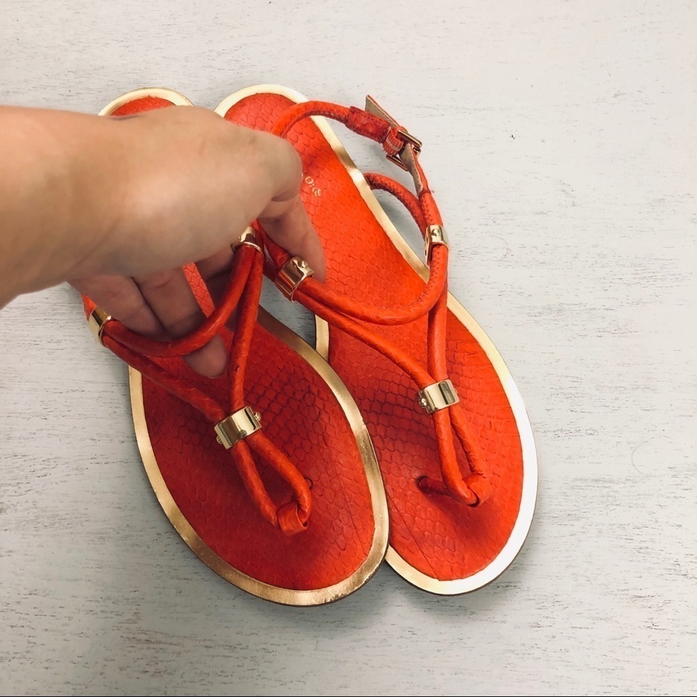 Michael Kors Collection Hartley Scorpius Sandals - Bright Orange, EU 38/US 7